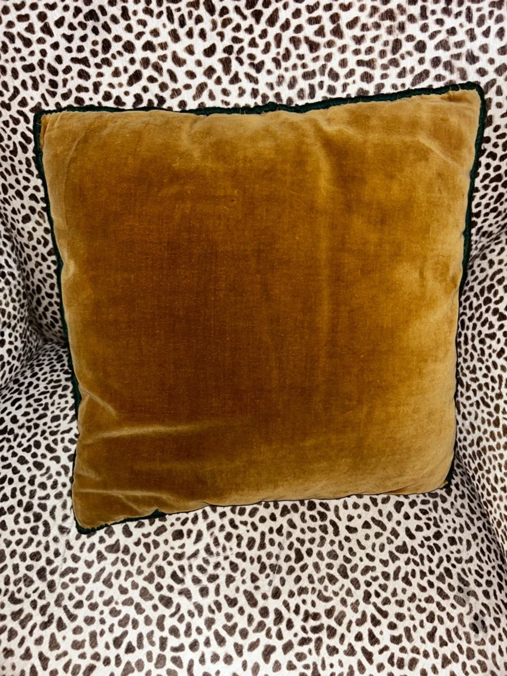 Antique aqua green crewel hand needlepoint accent pillow